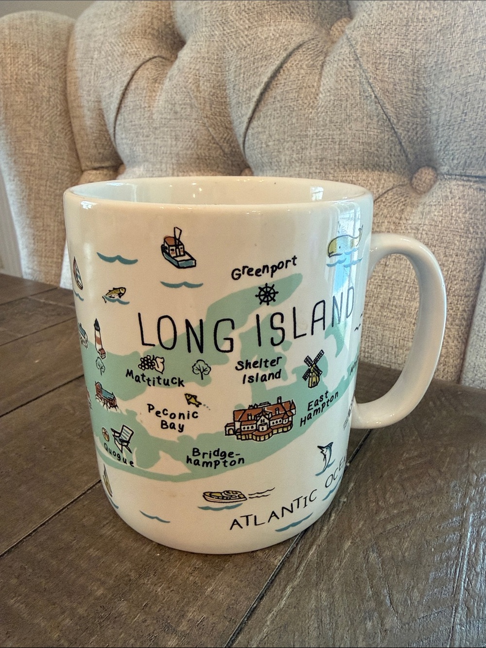 222 Fifth My Place Long Island Jumbo Ceramic Coffee Mug -